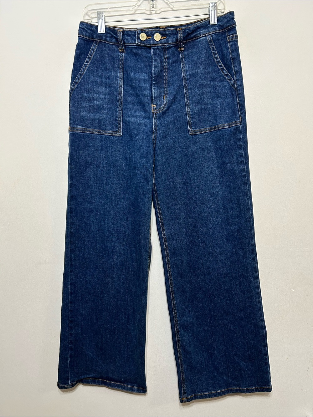 Oat New York Dark Blue Wide Leg Jeans - Picture 2 of 8